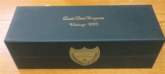 A bottle of Cuvee Dom Perignon, 1995, boxed